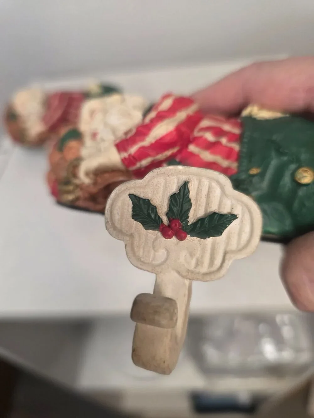 House of Lloyd Lot of Two Resin Sleeping Santa Stocking Holders Christmas